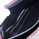 CELINE Macadam Canvas Shoulder Bag Suede Bordeaux Gold Auth BA7684-11