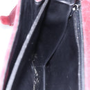 CELINE Macadam Canvas Shoulder Bag Suede Bordeaux Gold Auth BA7684-19