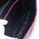 CELINE Macadam Canvas Shoulder Bag Suede Bordeaux Gold Auth BA7684-20