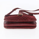 CELINE Macadam Canvas Shoulder Bag Suede Bordeaux Gold Auth BA7684-5