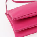 CELINE Trio Small Shoulder Bag Leather Pink Gold Auth BA7686-14