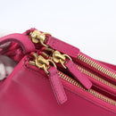 CELINE Trio Small Shoulder Bag Leather Pink Gold Auth BA7686-10