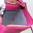 CELINE Trio Small Shoulder Bag Leather Pink Gold Auth BA7686-18