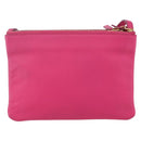 CELINE Trio Small Shoulder Bag Leather Pink Gold Auth BA7686-2