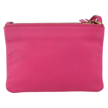 CELINE Trio Small Shoulder Bag Leather Pink Gold Auth BA7686 - 0