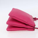 CELINE Trio Small Shoulder Bag Leather Pink Gold Auth BA7686-4