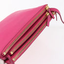CELINE Trio Small Shoulder Bag Leather Pink Gold Auth BA7686-6