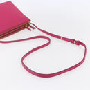 CELINE Trio Small Shoulder Bag Leather Pink Gold Auth BA7686-7