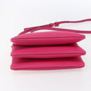 CELINE Trio Small Shoulder Bag Leather Pink Gold Auth BA7686-5