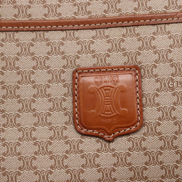 CELINE Macadam Canvas Tote Bag PVC Beige Auth BA7687