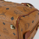 MCM Logogram Vicetos Hand Bag PVC Leather Brown Gold Auth BA7689-10