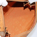 MCM Logogram Vicetos Hand Bag PVC Leather Brown Gold Auth BA7689-17