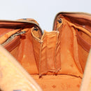MCM Logogram Vicetos Hand Bag PVC Leather Brown Gold Auth BA7689-18