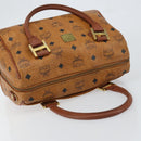 MCM Logogram Vicetos Hand Bag PVC Leather Brown Gold Auth BA7689-6