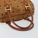 MCM Logogram Vicetos Hand Bag PVC Leather Brown Gold Auth BA7689-7