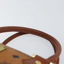 MCM Logogram Vicetos Hand Bag PVC Leather Brown Gold Auth BA7689-8