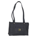 MCM Vicetos Logogram Shoulder Bag PVC Black Gold Auth BA7690-1