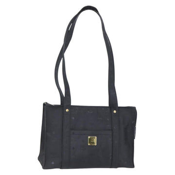 MCM Vicetos Logogram Shoulder Bag PVC Black Gold Auth BA7690