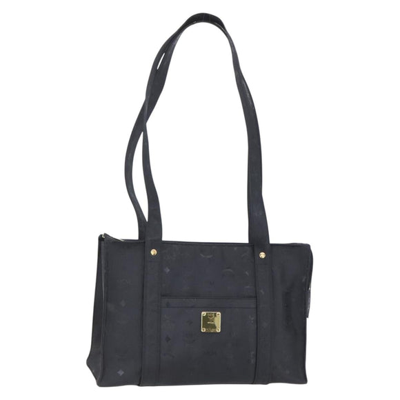 MCM Vicetos Logogram Shoulder Bag PVC Black Gold Auth BA7690