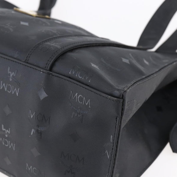 MCM Vicetos Logogram Shoulder Bag PVC Black Gold Auth BA7690