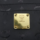 MCM Vicetos Logogram Shoulder Bag PVC Black Gold Auth BA7690-14