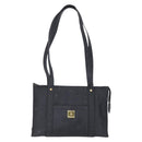 MCM Vicetos Logogram Shoulder Bag PVC Black Gold Auth BA7690-2