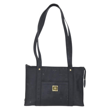 MCM Vicetos Logogram Shoulder Bag PVC Black Gold Auth BA7690 - 0