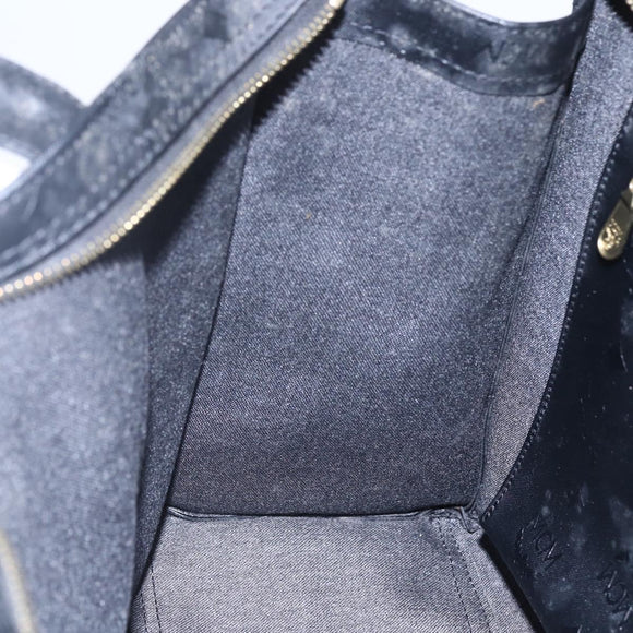 MCM Vicetos Logogram Shoulder Bag PVC Black Gold Auth BA7690