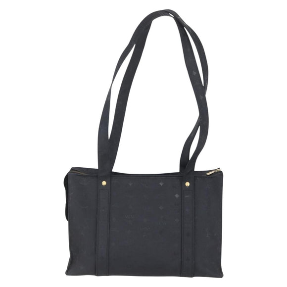 MCM Vicetos Logogram Shoulder Bag PVC Black Gold Auth BA7690