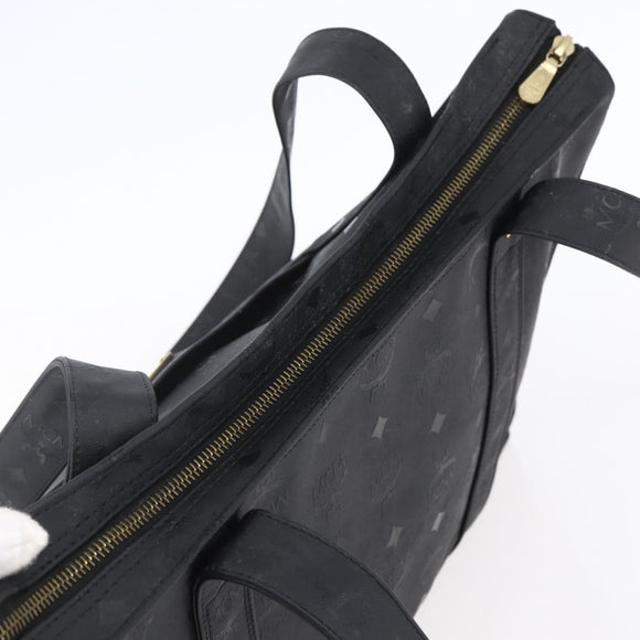 MCM Vicetos Logogram Shoulder Bag PVC Black Gold Auth BA7690