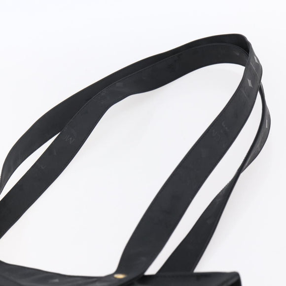 MCM Vicetos Logogram Shoulder Bag PVC Black Gold Auth BA7690