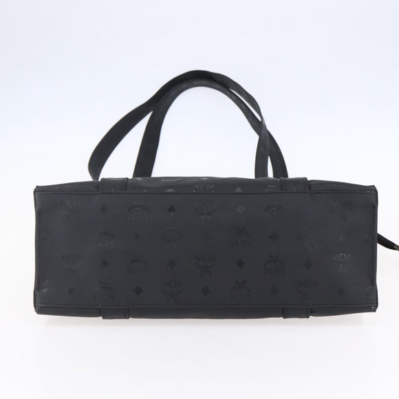 MCM Vicetos Logogram Shoulder Bag PVC Black Gold Auth BA7690