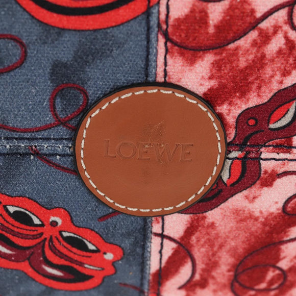 LOEWE Anagram Cushion Paula's Tote Bag Canvas Red Auth BA7691V