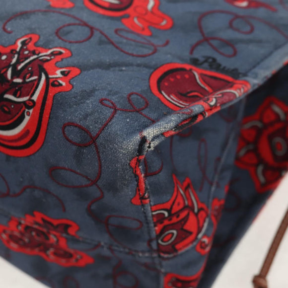 LOEWE Anagram Cushion Paula's Tote Bag Canvas Red Auth BA7691V