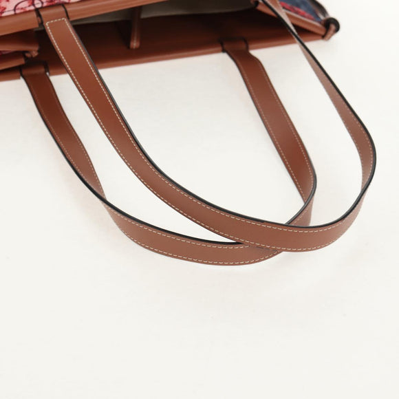 LOEWE Anagram Cushion Paula's Tote Bag Canvas Red Auth BA7691V