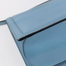 LOEWE Barcelona Schoudertas Leer Blauw Goud Auth BA7692-16