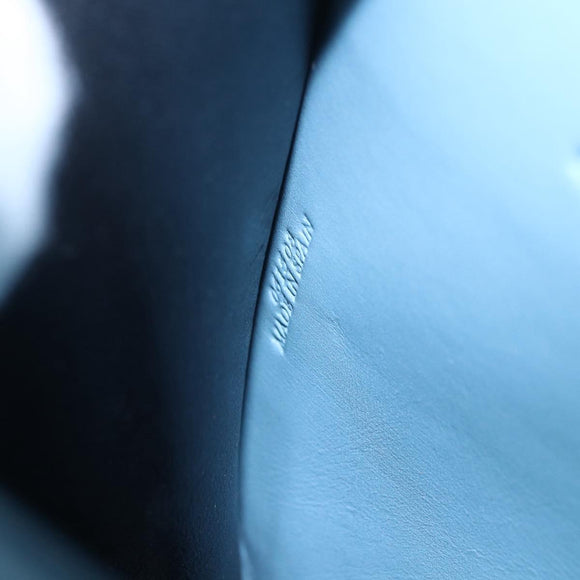 LOEWE Barcelona Shoulder Bag Leather Blue Gold Auth BA7692