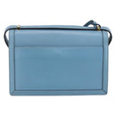 LOEWE Barcelona Shoulder Bag Leather Blue Gold Auth BA7692-2