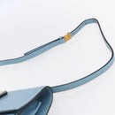 LOEWE Barcelona Shoulder Bag Leather Blue Gold Auth BA7692-8