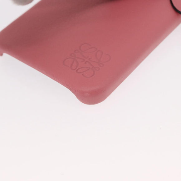 LOEWE iPhone XS Case Leather Pink Auth BA7693