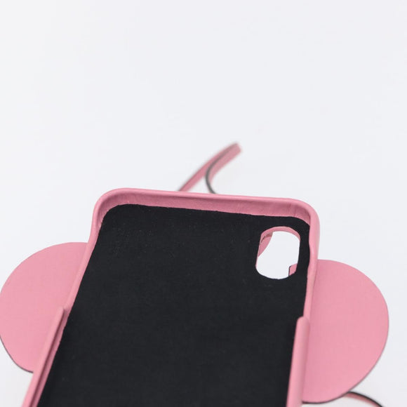 LOEWE iPhone XS Case Leather Pink Auth BA7693