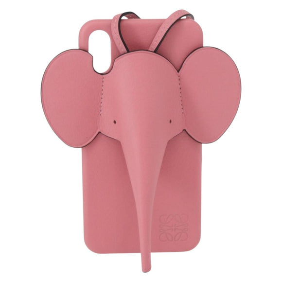 LOEWE iPhone XS Case Leather Pink Auth BA7693