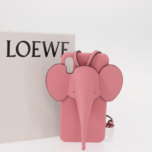 LOEWE iPhone XS Case Leather Pink Auth BA7693