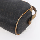 Christian Dior Honeycomb Canvas Shoulder Bag PVC Black Gold Auth BA7694-10