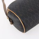 Christian Dior Honeycomb Canvas Shoulder Bag PVC Black Gold Auth BA7694-11
