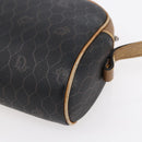 Christian Dior Honeycomb Canvas Shoulder Bag PVC Black Gold Auth BA7694-12