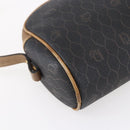 Christian Dior Honeycomb Canvas Shoulder Bag PVC Black Gold Auth BA7694-13