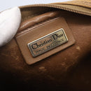 Christian Dior Honeycomb Canvas Shoulder Bag PVC Black Gold Auth BA7694-16