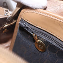 Christian Dior Honeycomb Canvas Shoulder Bag PVC Black Gold Auth BA7694-21