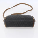 Christian Dior Honeycomb Canvas Shoulder Bag PVC Black Gold Auth BA7694-9